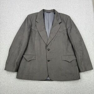 Vintage Pioneer Wear Blazer Mens 48 Gray Western Sports Coat Two Button Coat USA